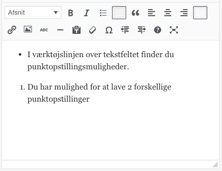 punktopstilling